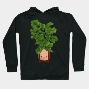 Cute Plant Illustration, Fiddle leaf Fig Illustration Hoodie